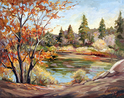Doreen Abegg oil painting of Cedar Lake CA