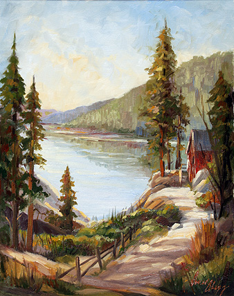 Doreen AbeggOil Painting of Big Bear Lake CA