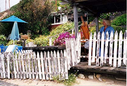 Doreen paintng at Crystal Cove